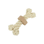 Cotton Rope & Wood Dog Chew Toys — Natural Tug Set