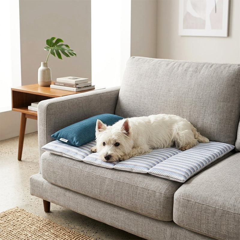 Dog Cooling Mat with Built-in Pillow — Self-Cooling Bed