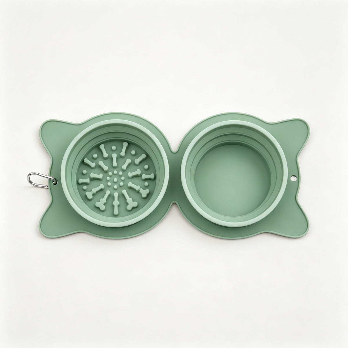 Collapsible Travel Dog Bowl with Slow Feeder