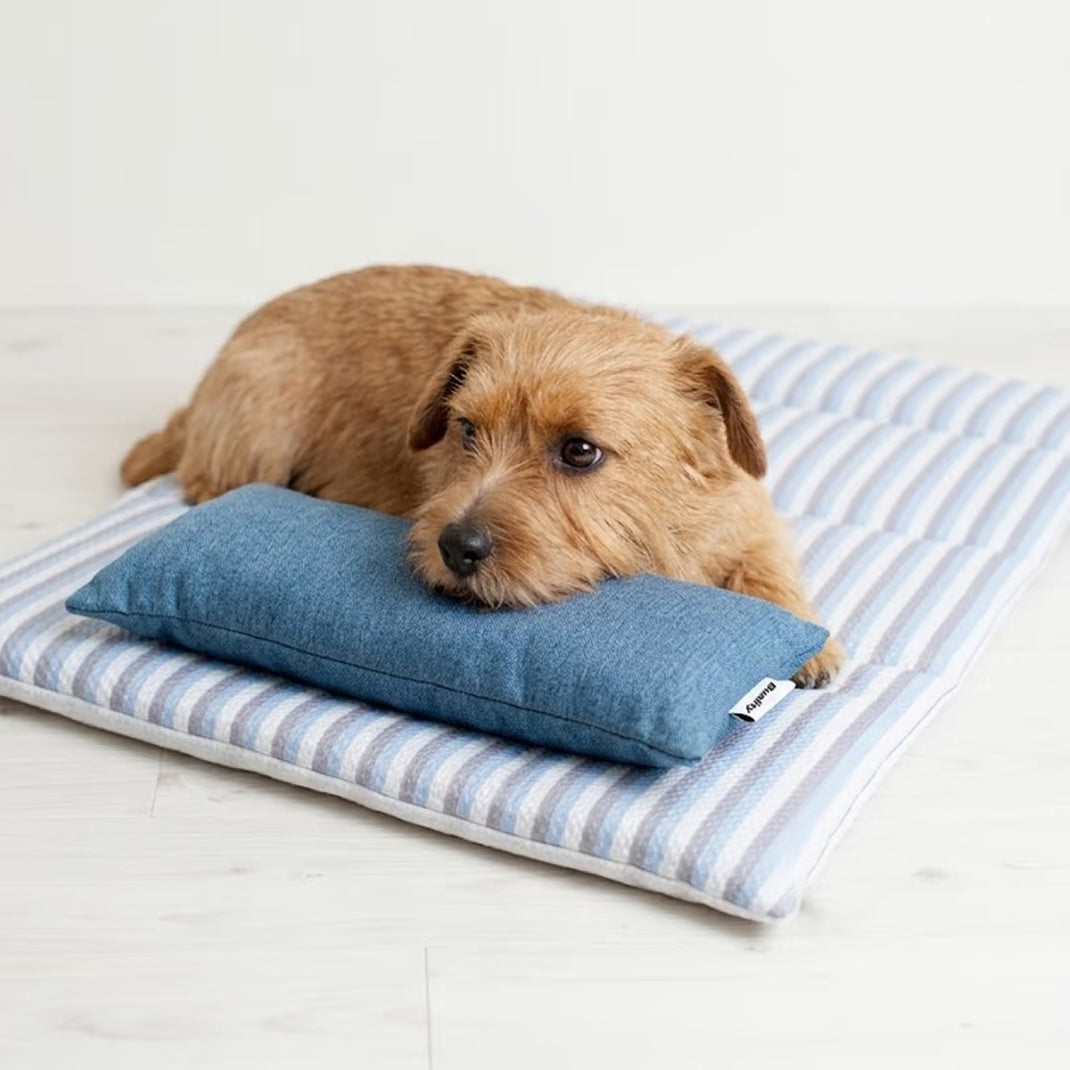 Dog Cooling Mat with Built-in Pillow — Self-Cooling Bed
