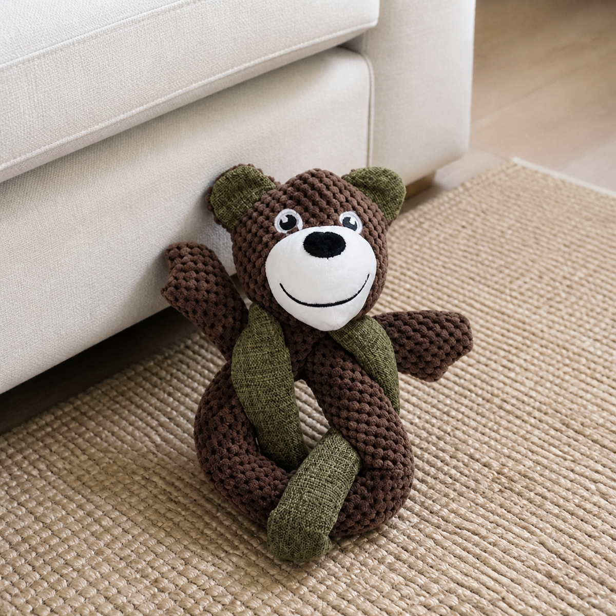 Mocha Bear Plush Dog Toy — Soft Cuddle & Squeak Toy