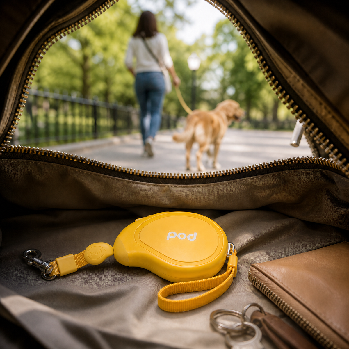 Pocket-Sized Retractable Dog Leash for Small Dogs