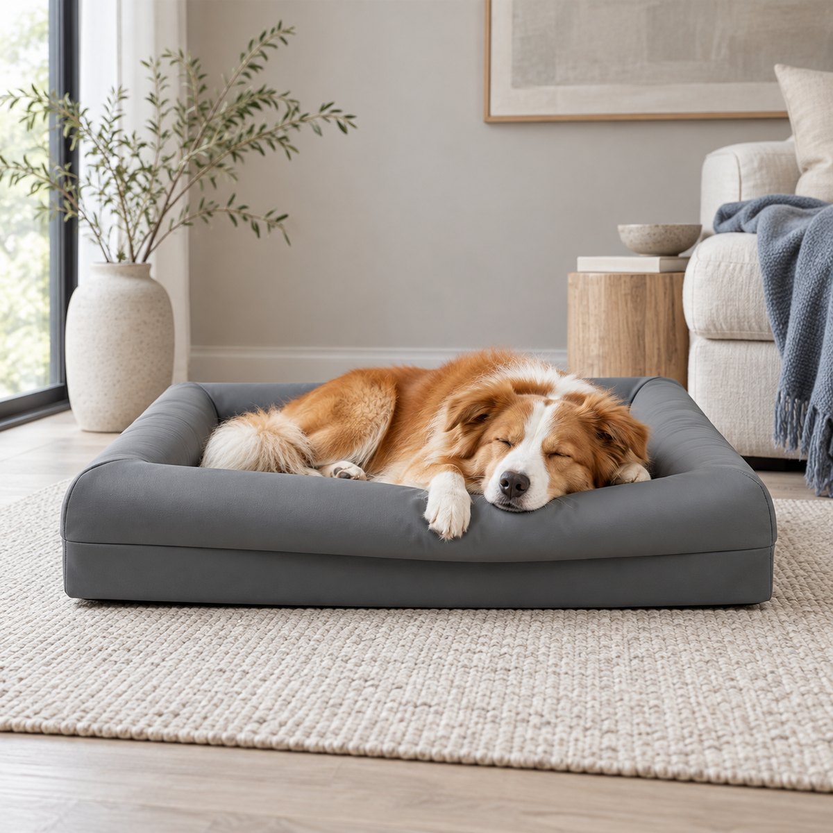 Supportive Egg-Crate Foam Dog Bed - Pressure Relief