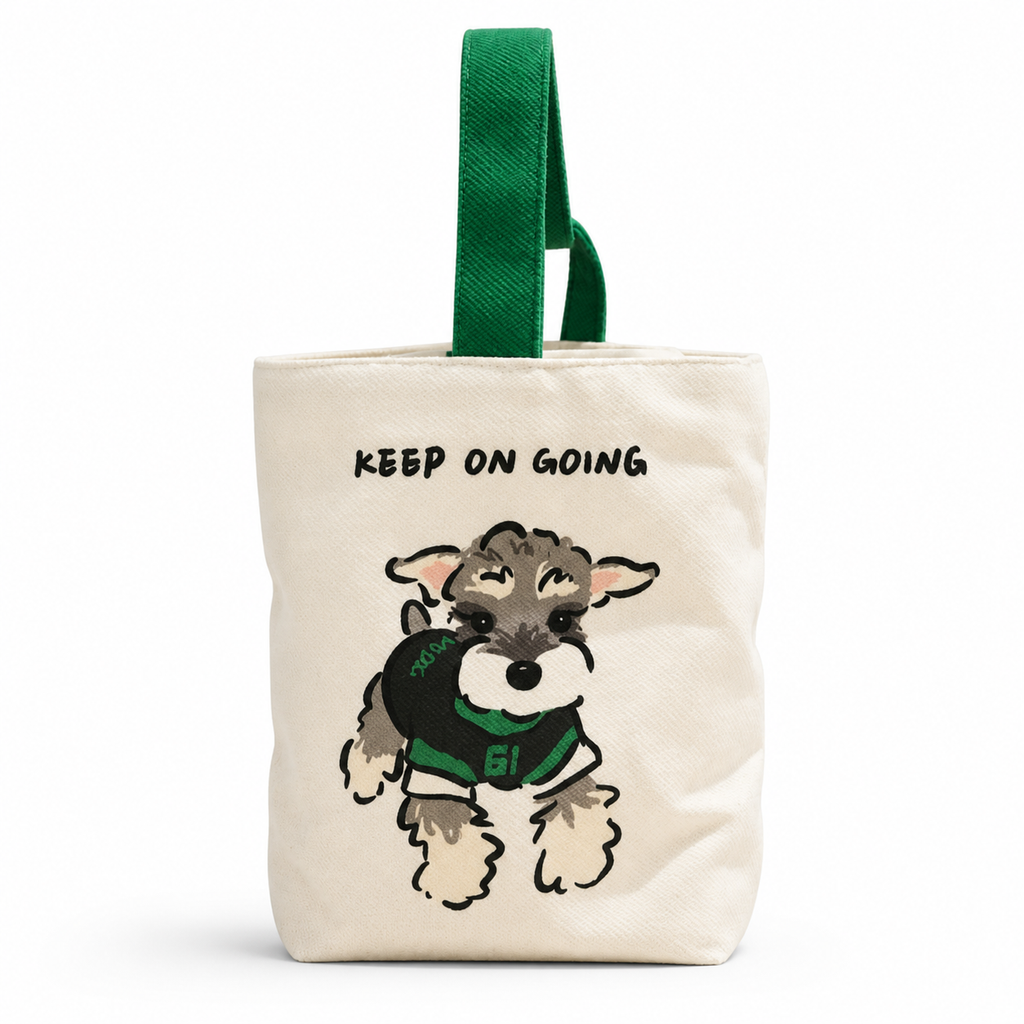 Bolso de lona con nudo schnauzer