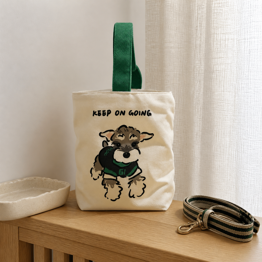 Bolso de lona con nudo schnauzer
