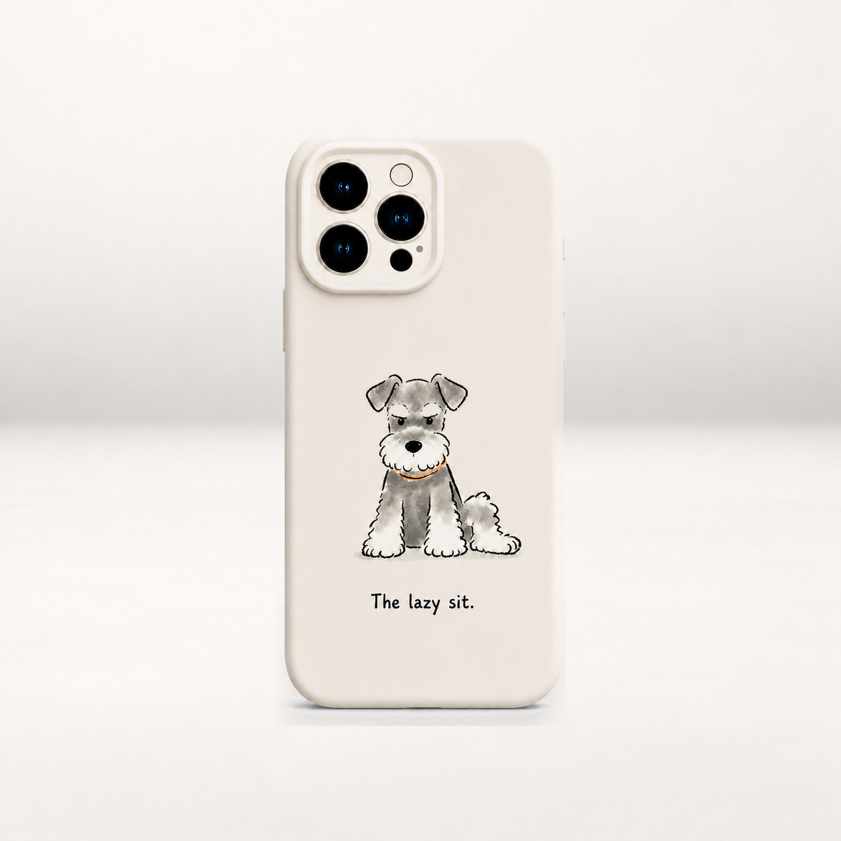 Schnauzer Liquid Silicon Phone Case (The Lazy Sit)