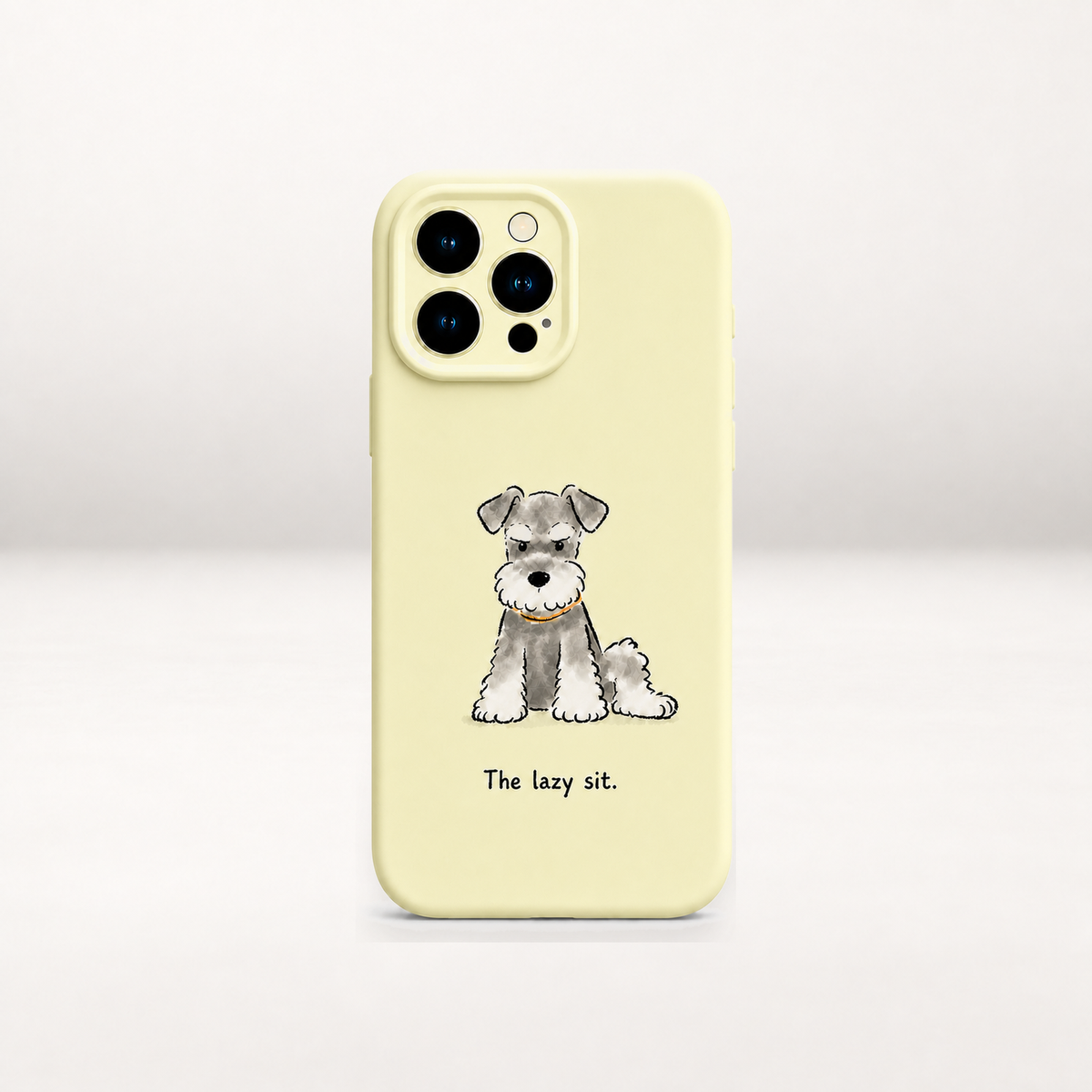 Schnauzer Liquid Silicon Phone Case (The Lazy Sit)
