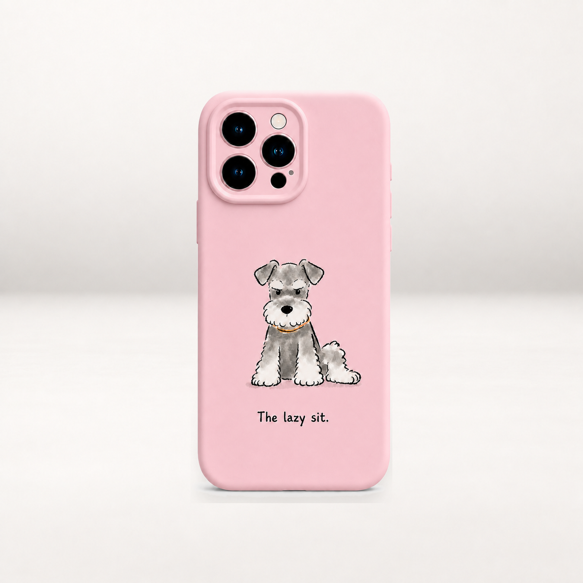 Schnauzer Liquid Silicon Phone Case (The Lazy Sit)