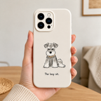 Schnauzer Liquid Silicon Phone Case (The Lazy Sit)