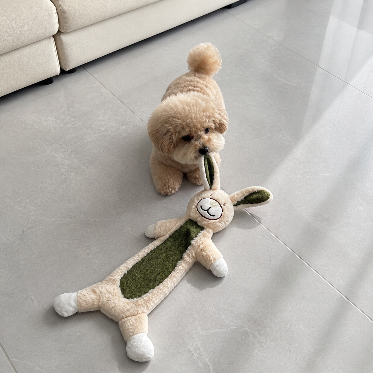 Crinkle Bunny & Sloth Plush Dog Toys — Floppy Ear Tug Toy
