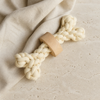 Cotton Rope & Wood Dog Chew Toys — Natural Tug Set
