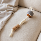 Cotton Rope & Wood Dog Chew Toys — Natural Tug Set